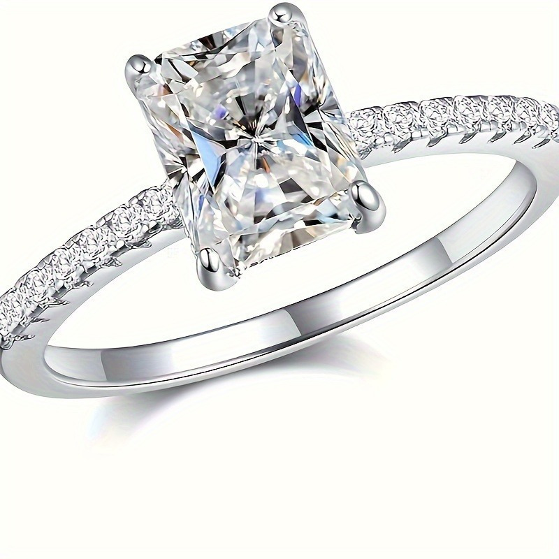 Vintage Style Radiant Cut Moissanite Engagement Ring
